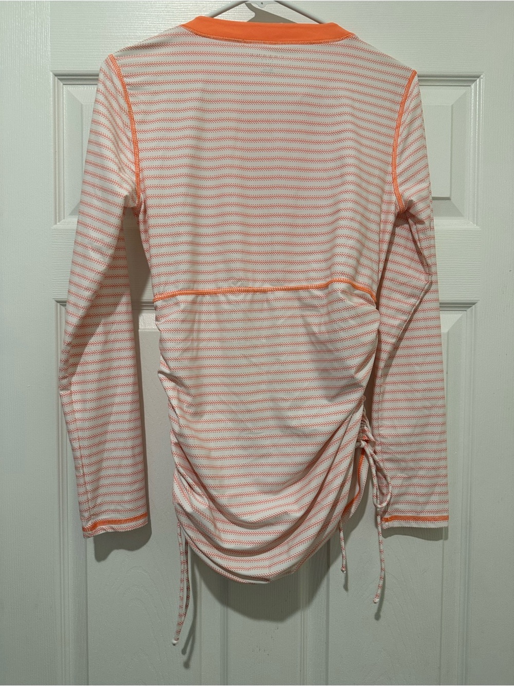 Cabana Life Pink Stripe Long-Sleeve Swim Tunic with Orange Lace Trim - Picture 8 of 8